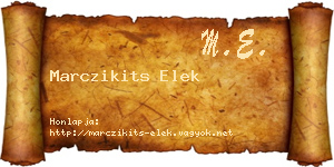 Marczikits Elek névjegykártya